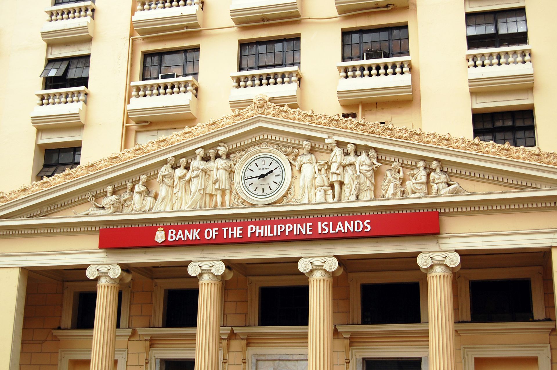 Facade of the historic Bank of the Philippine Islands building